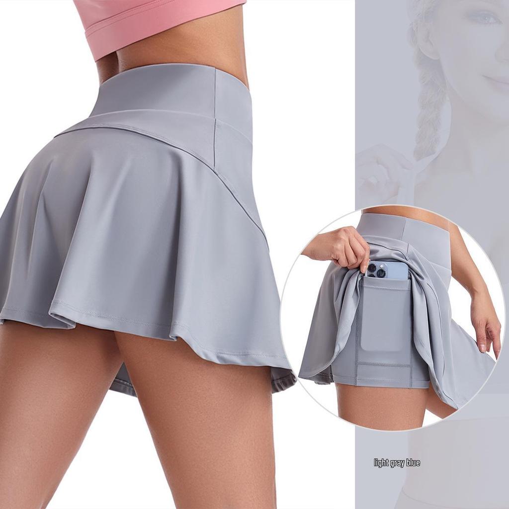 Women's High Waist Pleated Silk Mini Skirt - Perfect for Spring & Summer Sports, Yoga, Running, Fitness, and Tennis.