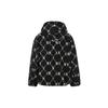MLB Old Flower Velvet Jackets Unisex Black Hooded Thickened And Fleece Lined 3AJPF1316-50BKS