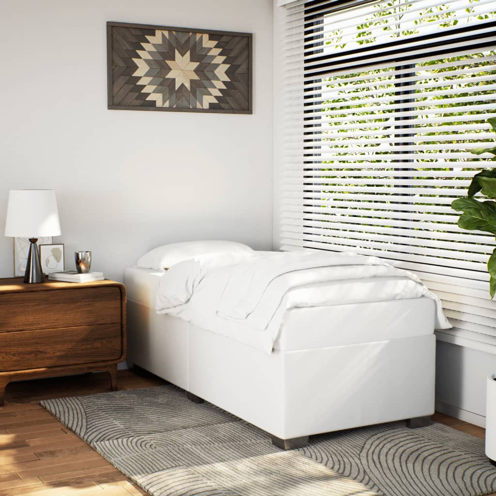 White Bed Frame 80 x 200 cm Faux Leather