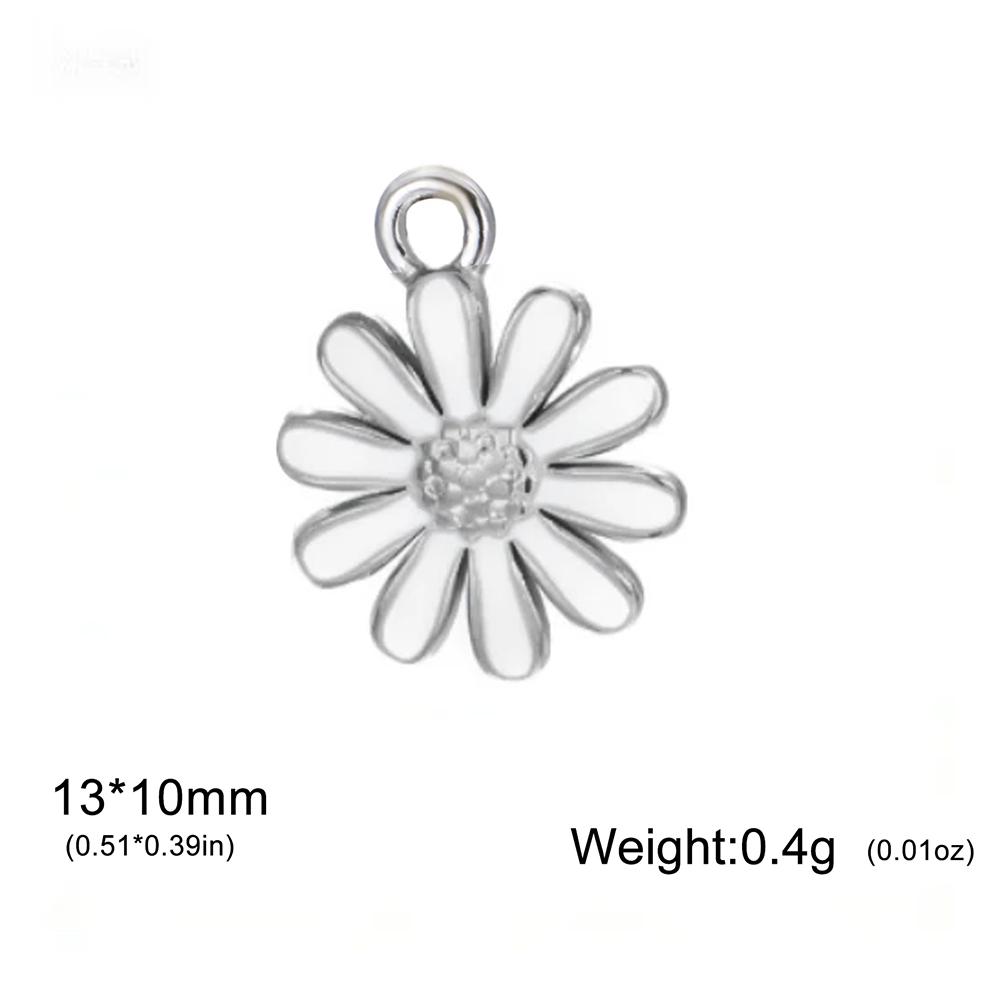 1pc Enamel Flower Charms for Jewelry Making Stainless Steel Gold Pendant for Earring Necklace Bracelet Accessories