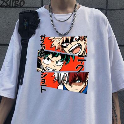 New Funny Deku Bakugou Katsuki Todoroki Shoto Print T-Shirt Womans Men Casual Tops Summer Cool T Shirt Plus Size Tops Tees
