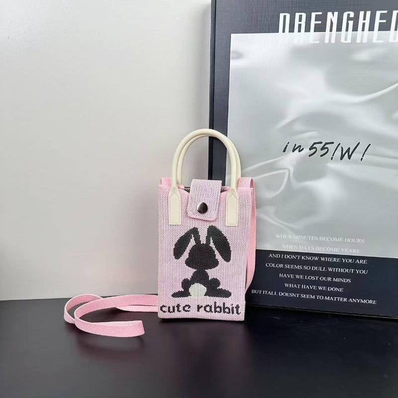 Premium Sense Ns Mobile Phone Bag New Cartoon Knitted Bag Dopamine Niche Versatile Messenger Shoulder Bag Handbag