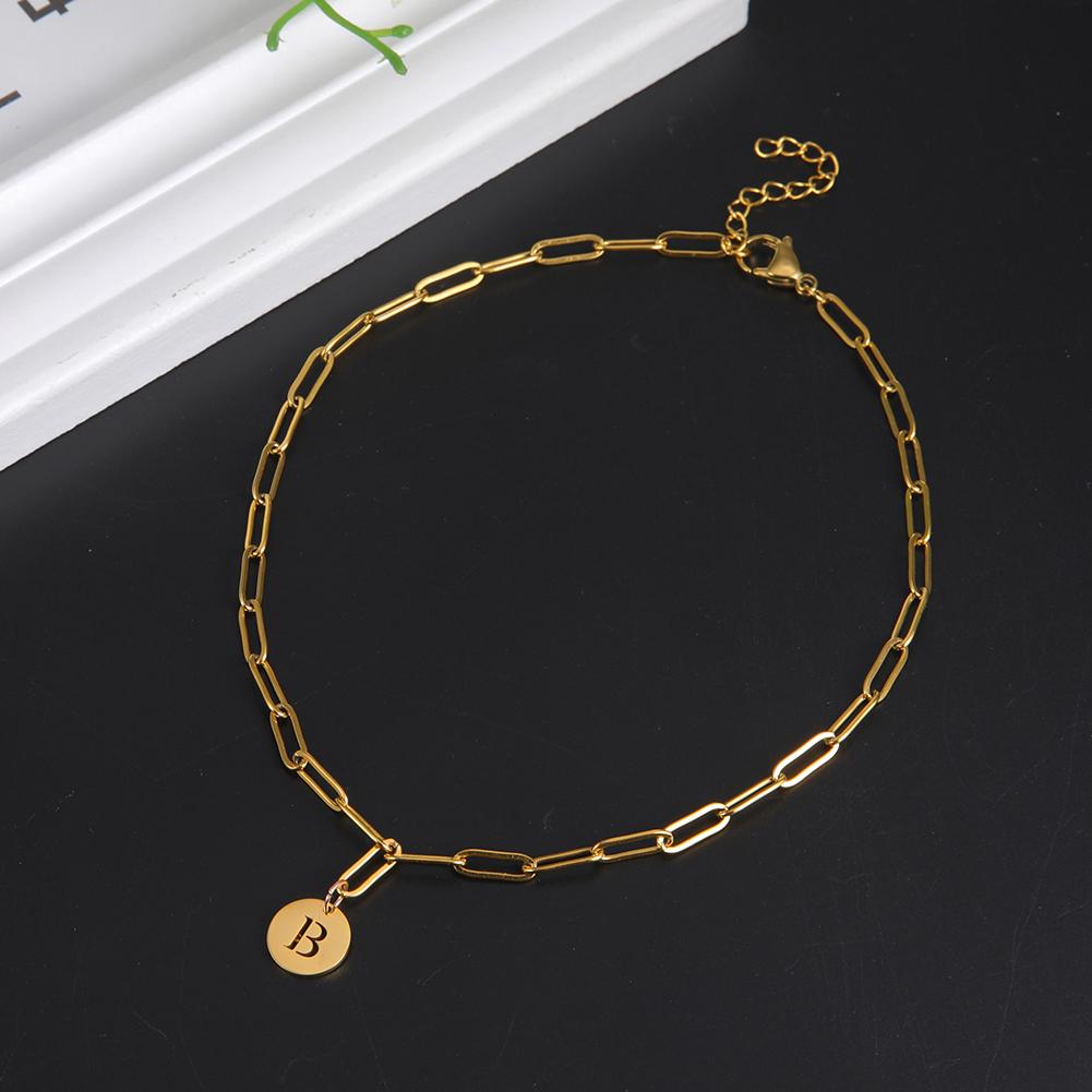 Initial A-Z Necklace Stainless Steel Jewelry for Women Men Necklace Alphabet Choker Paperclip Chains Birthday Christmas Gift