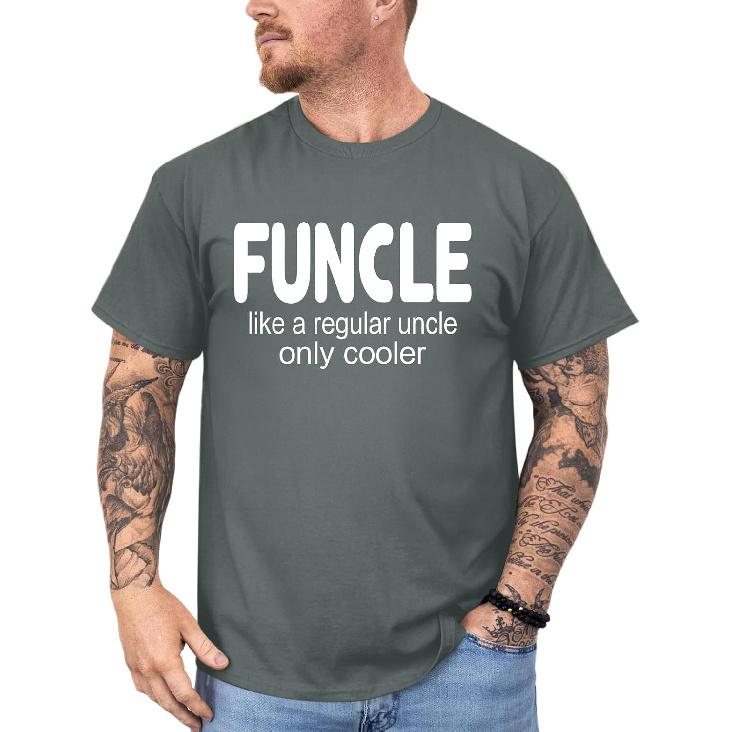 BINTEHGS Funcle Shirt for Men Funny Uncle Tshirts Shirts Graphic Tees Uncle Pregnancy Announcement Shirts