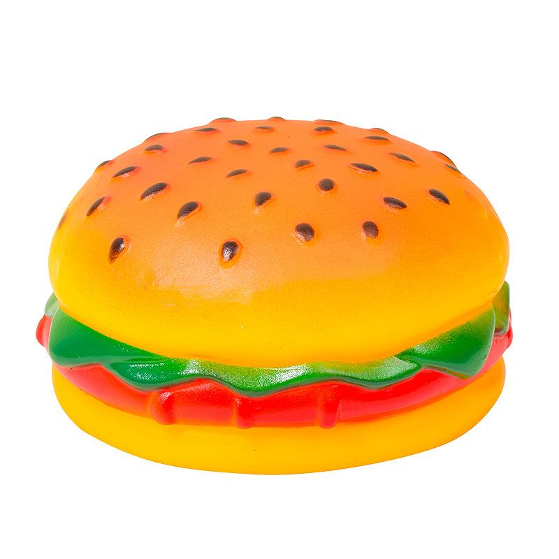 Rubber-coated Sound-producing Toy Hamburger Dog Teething and Cleaning Sound Hamburger Bag Pet Toy