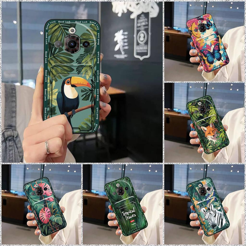 Waterproof Back Cover Phone Case For ZTE Nubia Focus Pro 5G Card slot Graffiti Silicone Dirt-resistant TPU Anti-knock