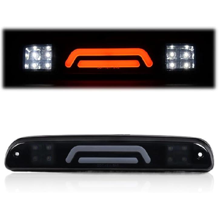 PIT66 3Rd Brake Light Compatible With 2004-2008 Ford F150 High Mount Center Rear Roof Third Cargo Light Parking Light Halogen Clear/Red Lens Tercera