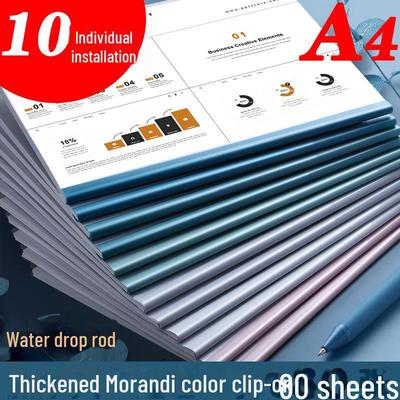 A4 Transparent Water Drop Rod File Folder with Pull Clip for Office Reports and Contracts