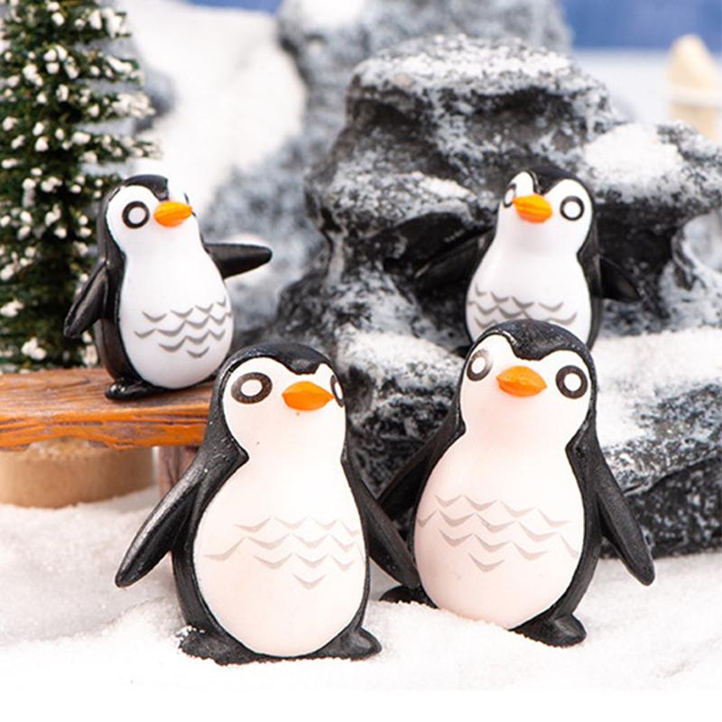 Mini Penguin Miniature Figures For Fairy Garden Gnomes Moss Terrariums Decoration Cake Topper