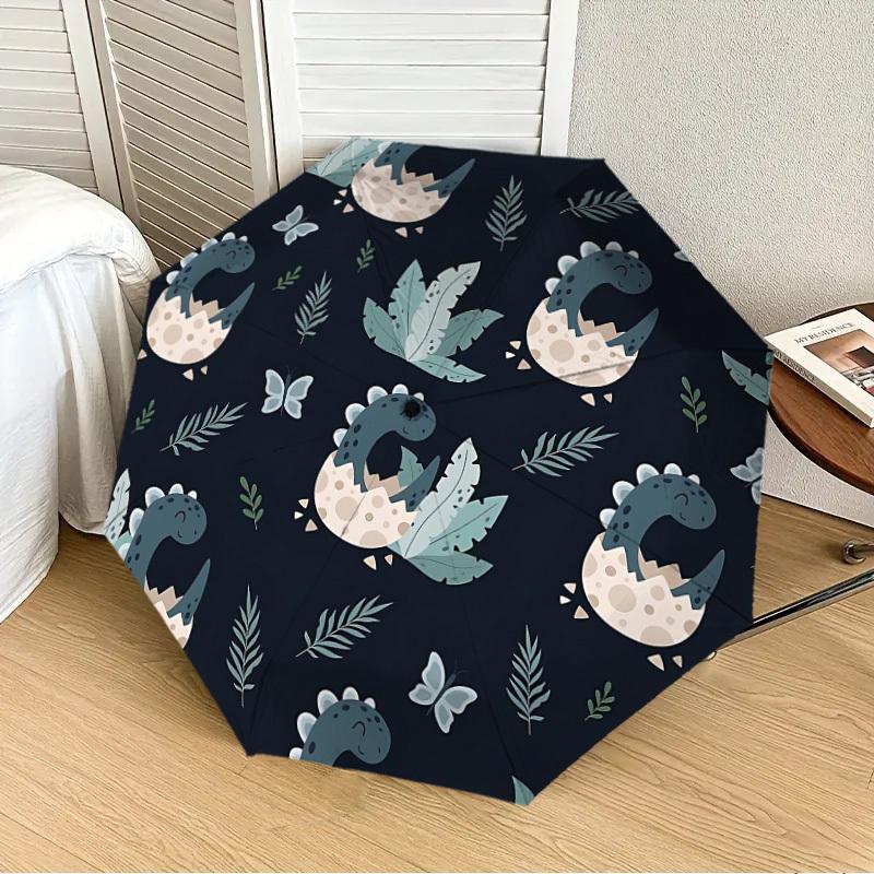 1PC Dino Eggs Automatic Folding Umbrella - Compact 8-Rib Design, Durable Plastic & Iron, Lightweight for Outdoor Daily Use, Festive Gift033