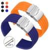20mm 22mm Quick Release Rubber Strap Extended Soft Hand Watch Silicone Band for Men Waterproof Watchband Cuttable Fit Bracelet
