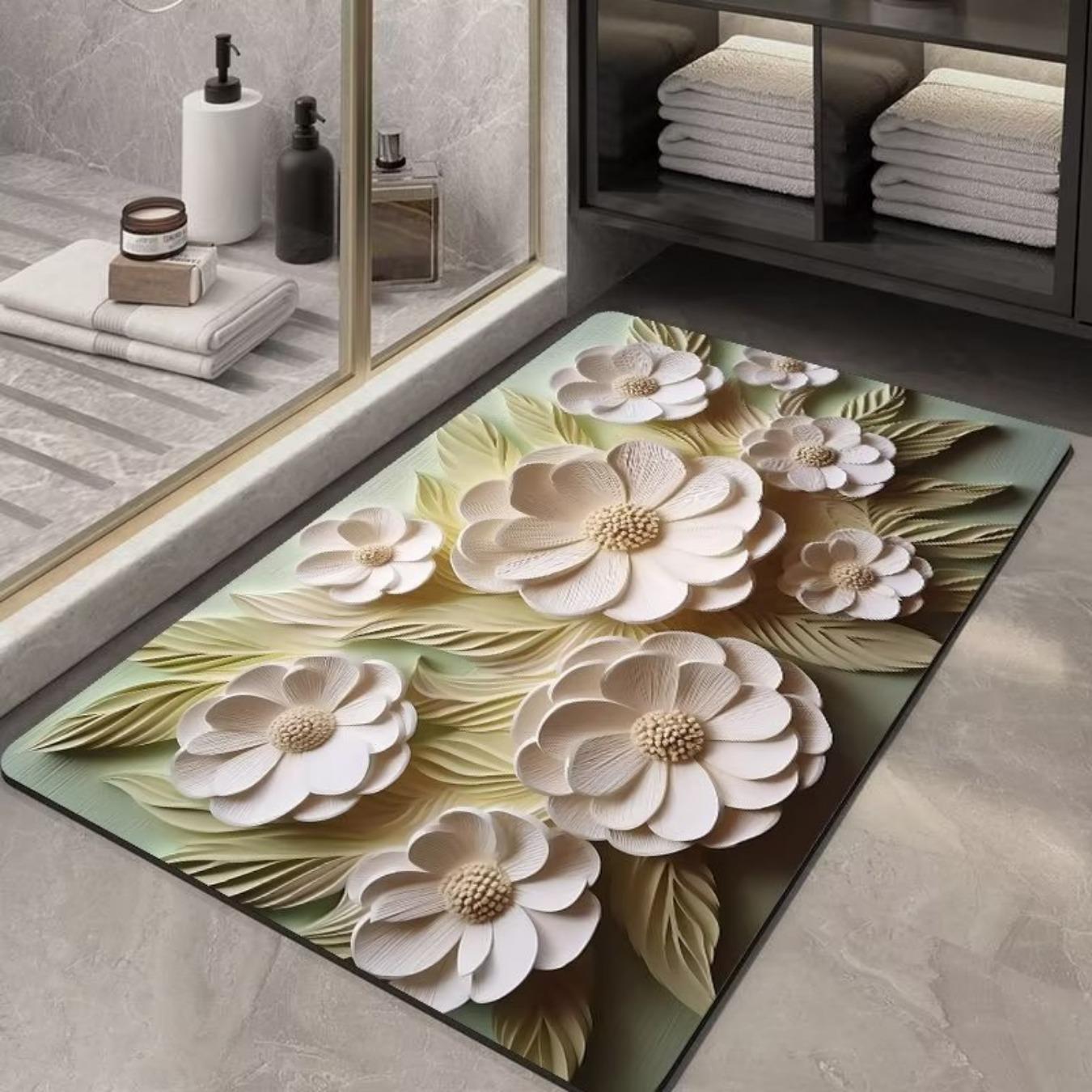 

Діатомовий друк Потовщення килимка для ванної кімнати Нековзкі килими для ванни В умивальнику Килимок на підлозі збоку ванни Килимок для душової кімнати Придверний килимок Memory Foam 3D Pad 600mm*900mm