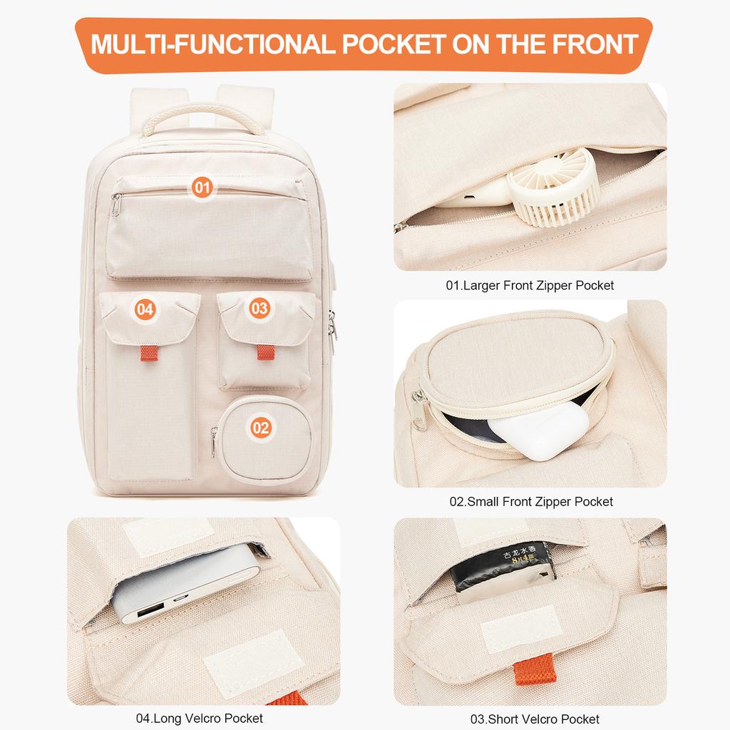 Women's Travel Backpack Plane Bag, 15.6" Laptop Backpack Stylish Airline Approved Compression Hand Luggage Casual Men Backpack