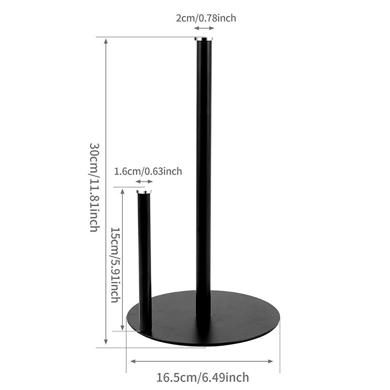 Paper Towel Holder, Black Perforation-Free Paper Towel Holder For Kitchen Bathroom, Paper Roll Holder