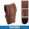 Car Shift Knob Cover Universal Vehicle Interior Shift Gear Cover Trim Accessories Decorative Faux Leather Brown