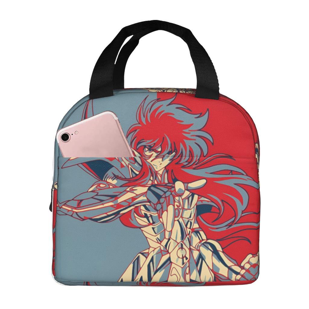 Custom Saint Seiyas Insulated Lunch Bag for Women Men Leakproof Anime Thermal Cooler Lunch Tote Beach Camping Travel