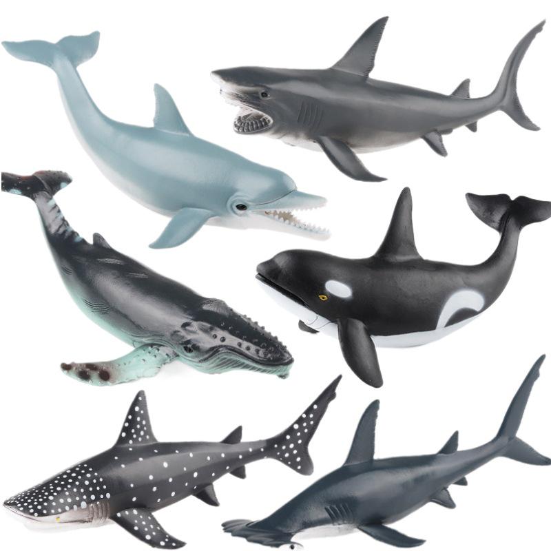 Children's Educational Marine Life Simulation Set: Megalodon, Hammerhead, Orca, and Whale Shark Toys