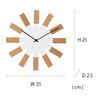 Interform Wall Clock Vielco Black Scandinavian Wood W25 x H25 x Sweep Movement CL-2949BK D2.5cm