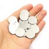 Stainless Steel Polished Tag Charms: 6-25mm Pendant for Necklaces & Bracelets
