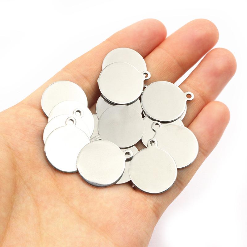 Stainless Steel Polished Tag Charms: 6-25mm Pendant for Necklaces & Bracelets