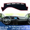 For Volkswagen VW Caddy 5 Life Cargo 2021-2025 Anti-Slip Mat Dashboard Cover Pad Sunshade Dashmat Carpet Car Accessories