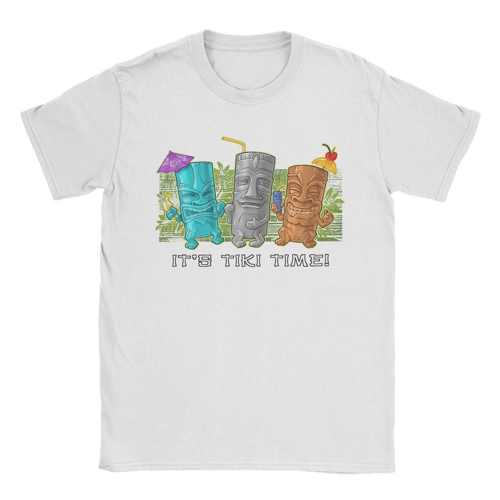 Unisex TShirt Tiki Time Mugs Vintage 100 Cotton Tee Shirt Short Sleeve T Shirts O Neck Tops Gift Idea