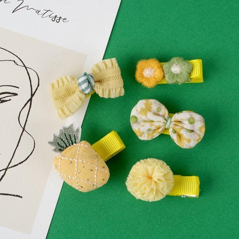 

[All About Pin] Cute Hairpin 5-Piece Set_Yellow Pineapple