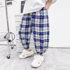 Tonlion Boys' Plaid Casual Pants