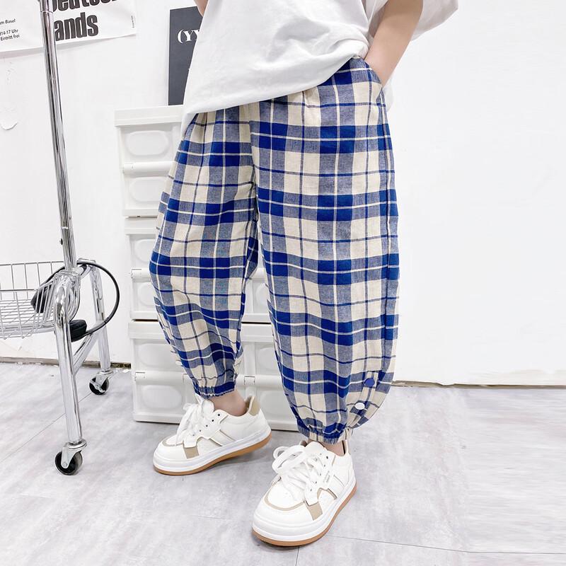 Tonlion Boys' Plaid Casual Pants