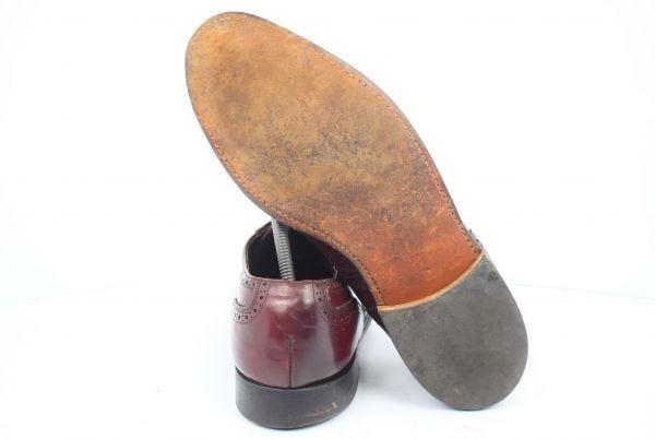 Pre-90s Vintage USA Made/HANOVER/Full Brogue Wingtip Goodyear Welt Shoes/10/27.5/Red Brown/Balmoral(USED)