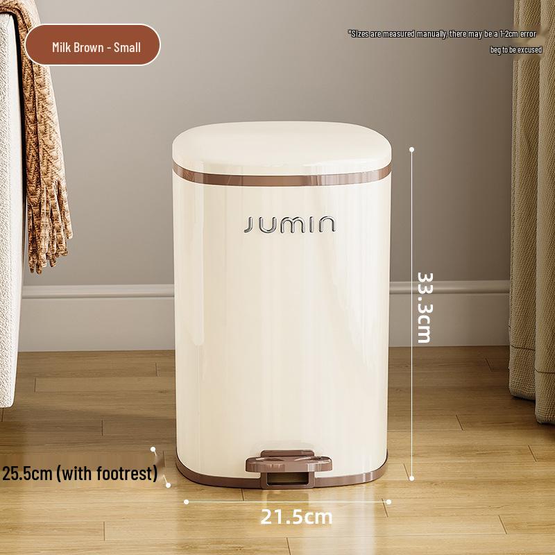 Elegant Large-Capacity Trash Can with Foot Pedal & Lid for Home Use: Kitchen, Living Room, Bedroom, Bathroom, Toilet. Plastic Bin & Paper Basket.