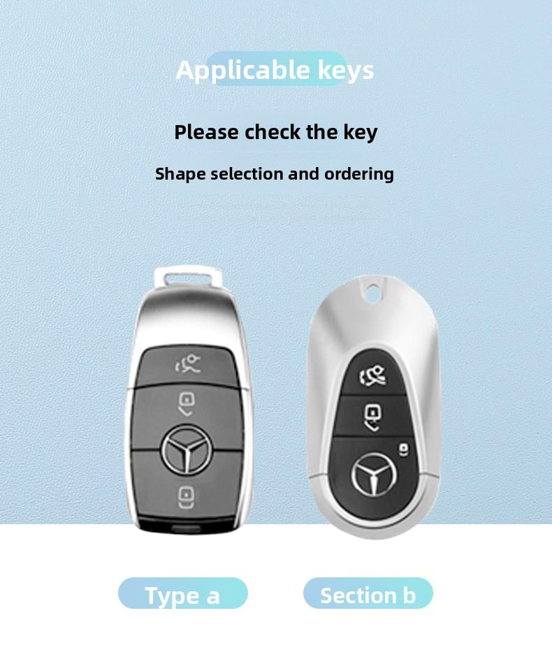 TXF4   Golden TPU Car Key Case Cover For Mercedes Benz E S G Class GLC CLE CLA GLB GLS W177 W205 W213 W222 X167 AMG E200 E260 Shell Fob