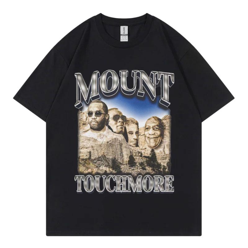 

Смешная футболка P Diddy Mount Touchmore Хип-хоп Винтажная одежда Футболка с коротким рукавом Мужская мода Оверсайз Уличная одежда Футболк... S разноцветный