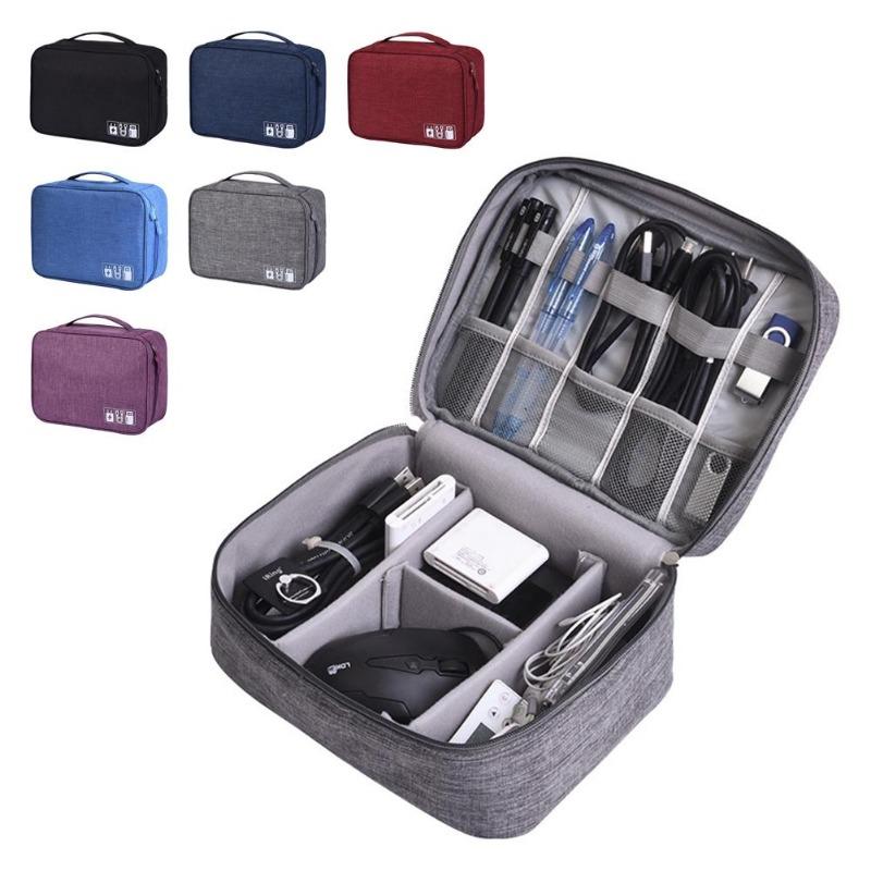 1PC Storage Bag Data Cable Travel Charging Treasure Headset Storage Box Cosmetics Division Storage Digital Bag