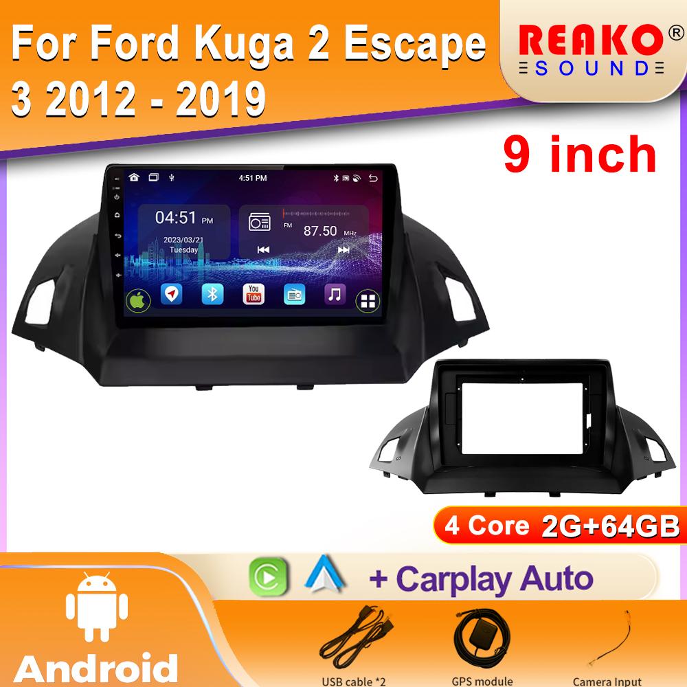 2K IPS Android Car Radio For Ford Kuga 2 Escape 3 2012 - 2019 Multimedia Video Player Navigation GPS Carplay Autoradio