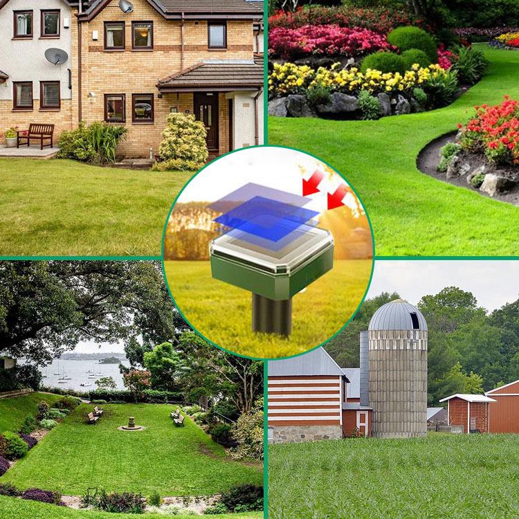 Repelente Solar Ultrassônico de Alta Potência para Animais ao Ar Livre - Deterrente para Ratos e Cobras para Fazendas e Ranchos