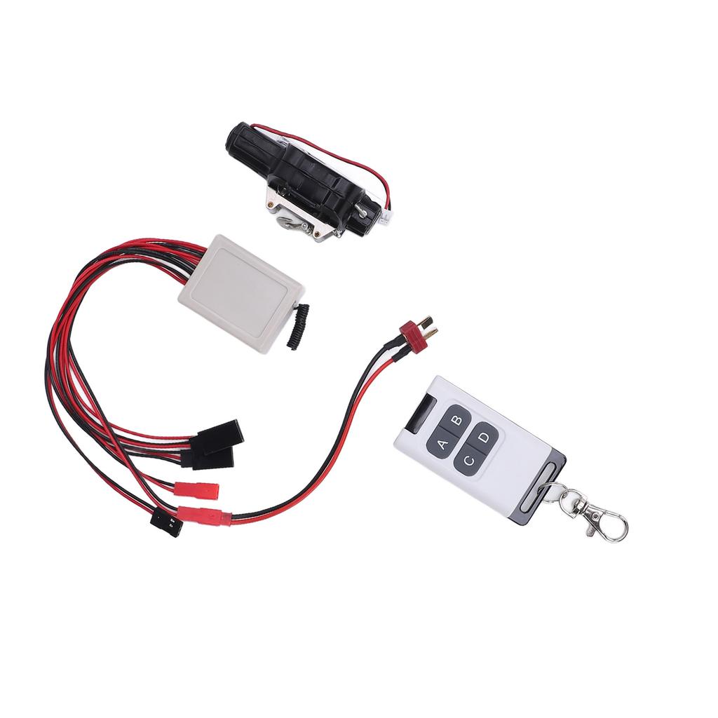 RC Car Winch Simulated 1 10 Scale RC Model Crawler Car Metal Winch with Connecting Line and Remote Controller for Axial