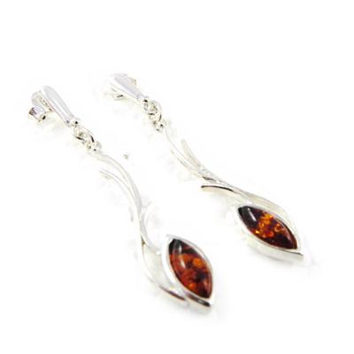 [F9989] - Amber 'Inspiration' Silver Earrings