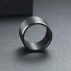 Ikuinen 15mm Chunky Men Band Black Stainless Steel Wide Bulky Man's Ring Punk Male Alliance Anel