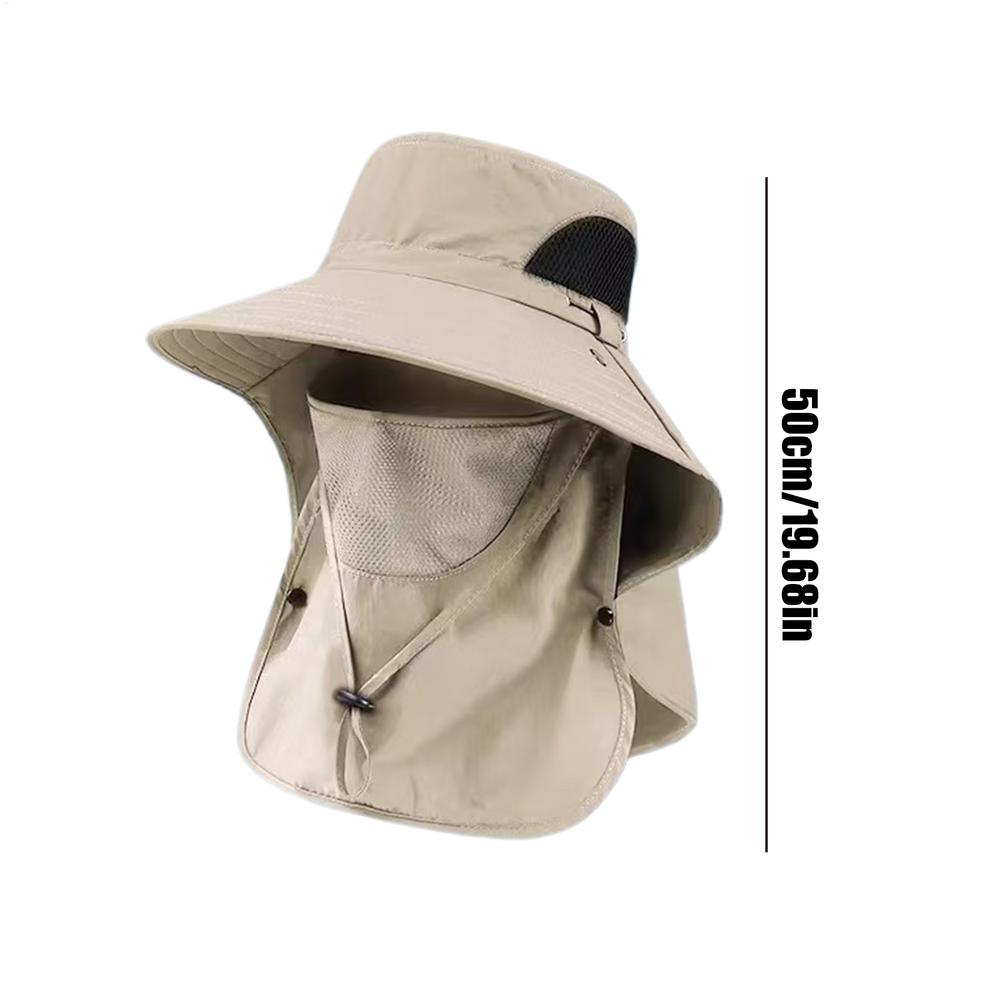 Waterproof Breathable Fishing Hat Wide Brim Sun Cap with Neck Flap Summer Outdoor Hat for Hiking Camping Gardening Beach Cycling