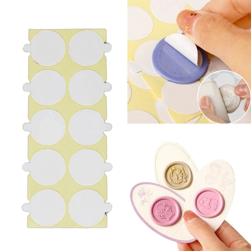 Double-Sided Stickers Round Adhesive Dots for Wax Seal 10Sheets (100pcs) Improve DIY Project Craft Adhesive Waxing