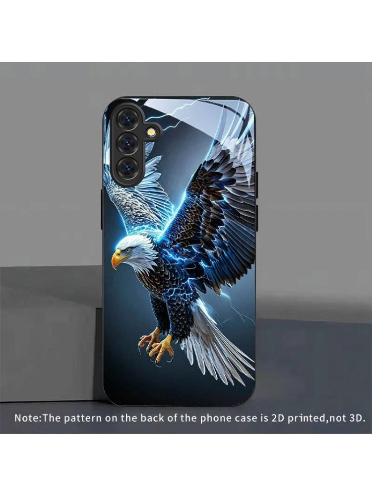 Cool Electric Eagle Tempered Glass Phone Case Suitable for Samsung Galaxy S26 S25 S24 S22 S21 S20 FE/Ultra/Plus Hard Case