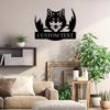 1pc Custom Howling Wolf Skull Metal Wall Sign, Personalized Typography Decoration, Indoor Outdoor Art