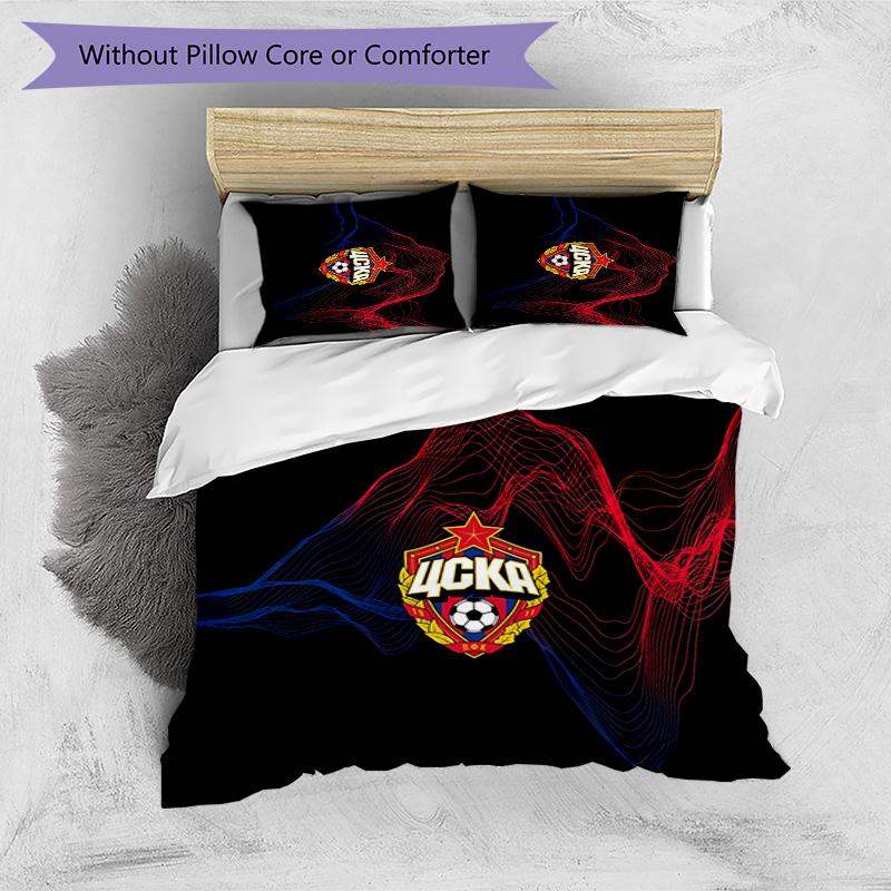 CSKA Moscow Pattern Printed 3PCS Bedding Set Soft Skin-Friendly Washable Duvet Cover & Pillowcases Set All Season Bedroom