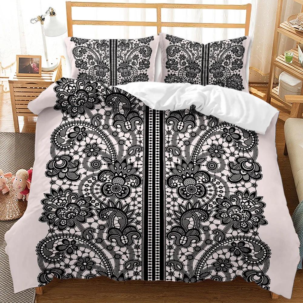 Flower Duvet Cover Set Colorful Flower Fresh Garden Botanical Twin Comforter Cover Women Flower Polyester Bedding Set Queen King