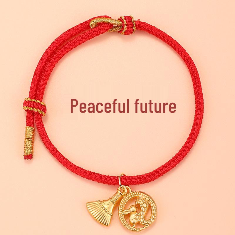 Rotes gewebtes Seilarmband für Männer & Frauen – Glücksbringer zum Jahr des Pferdes