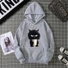 Hot-selling ribbed bottom pendulum sweater European and American animal cat print sweatshirt special couple jumper