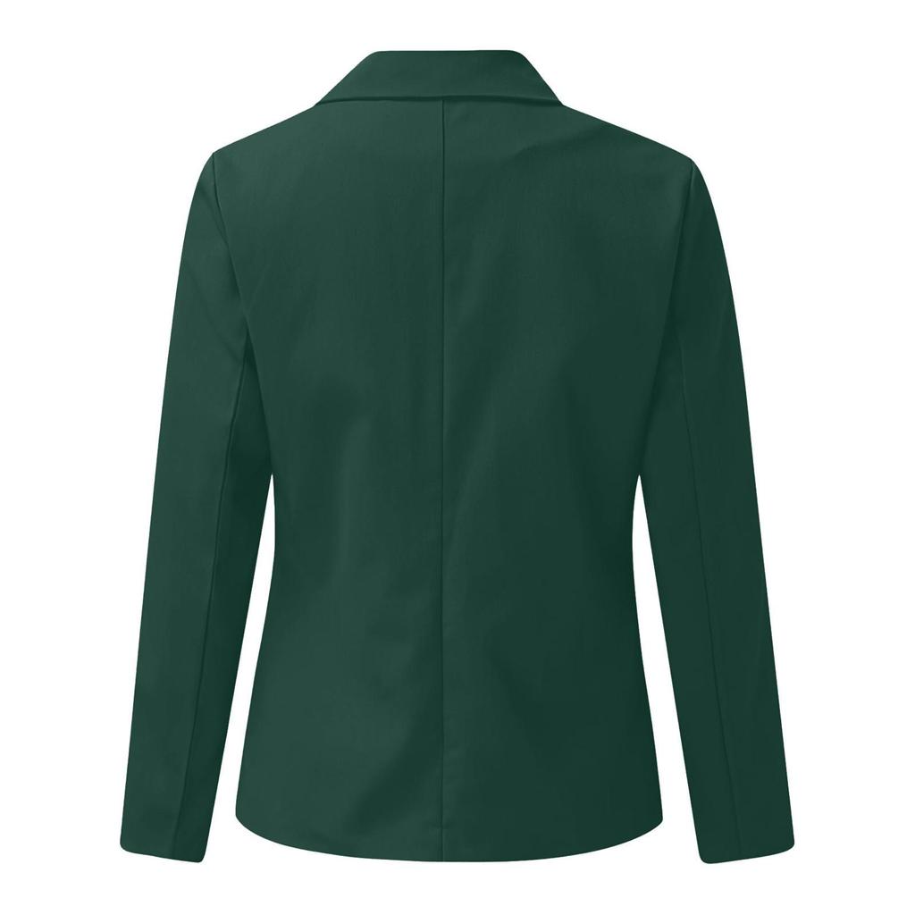 Women's Solid Color Casual Long Sleeve Cardigan Pocket Casual Jacket Suit Jacket