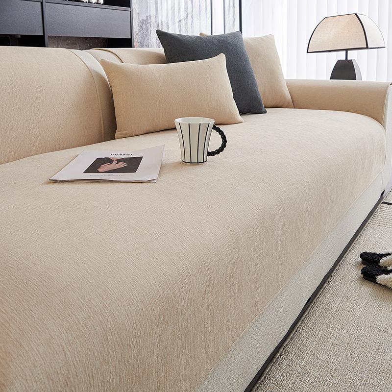Waterproof Chenille Sofa Cushion New High-End Seat Cushion Simple Modern Gray Cover Towel