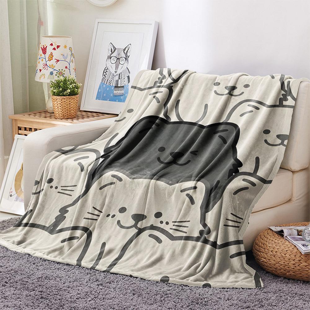 

1Pc Samoyed Print Flannel Blanket, High quality Comfortable for All Seasons, Home Decor, Warmth and Comfort, Perfect for Christmas Gifts 80cm x 120cm